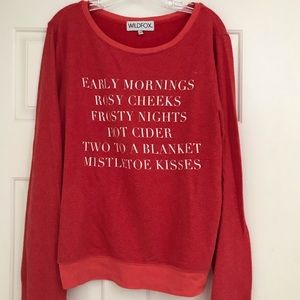 Wildfox red holiday baggy beach jumper.  Large